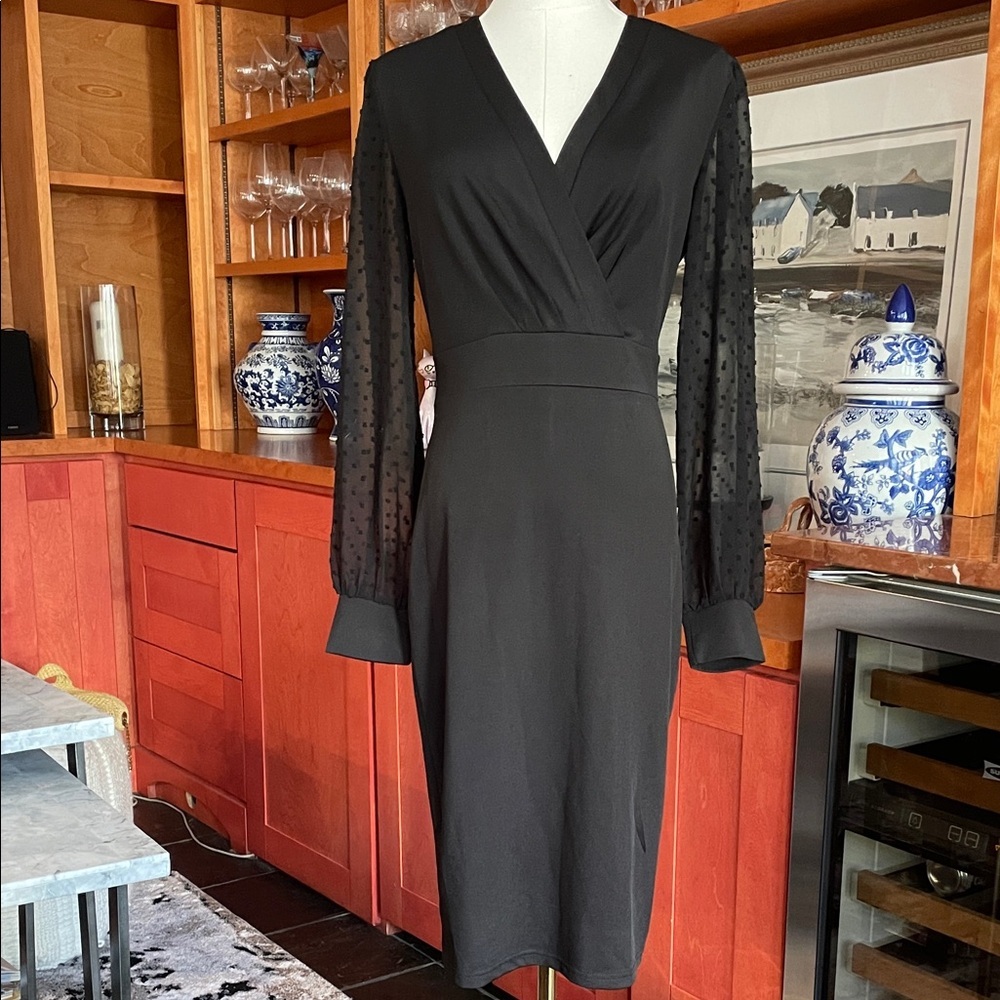 Grace Karin Elegant Black Wrap Dress Small NWT - Picture 2 of 10